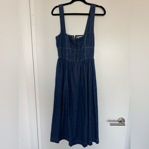 Reformation Tagliatelle Denim Midi Dress